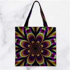 Abstract Flower Artwork Art Zipper Grocery Tote Bag by Sudhe