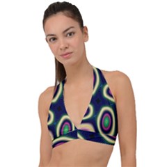 Abstract Artwork Fractal Background Art Pattern Halter Plunge Bikini Top by Sudhe