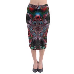 Abstract Flower Artwork Art Midi Pencil Skirt by Sudhe