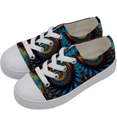 Abstract Art Fractal Creative Kids  Low Top Canvas Sneakers by Sudhe
