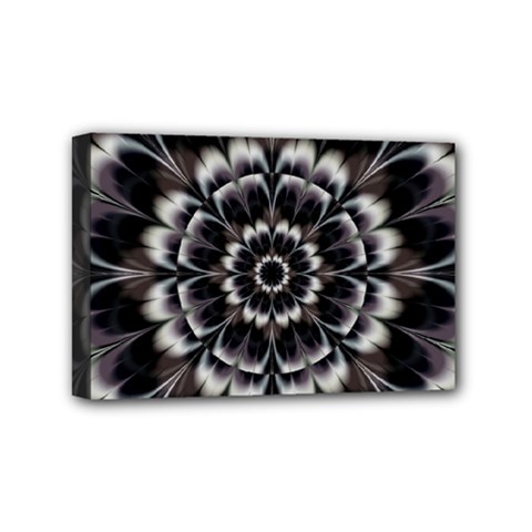 Abstract Digital Art Artwork Black White Mini Canvas 6  X 4  (stretched) by Pakrebo