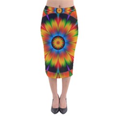 Abstract Digital Art Artwork Velvet Midi Pencil Skirt by Pakrebo