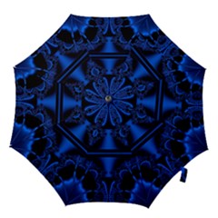 Art Fractal Artwork Creative Blue Black Hook Handle Umbrellas (small) by Pakrebo