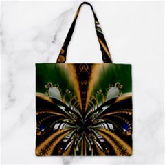 Abstract Art Artwork Fractal Design Pattern Art Zipper Grocery Tote Bag by Pakrebo