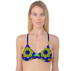 Digital Art Fractal Artwork Flower Reversible Tri Bikini Top by Pakrebo