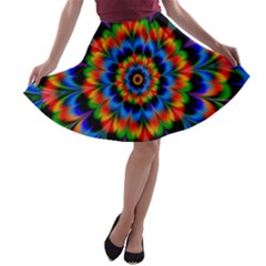 Abstract Digital Art Artwork A-line Skater Skirt by Pakrebo