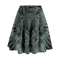 Abstract Art Fractal Artwork High Waist Skirt by Pakrebo