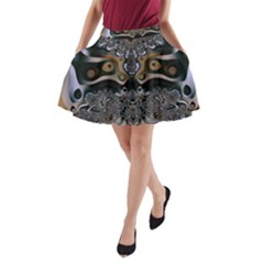 Fractal Art Artwork Design A-line Pocket Skirt by Pakrebo