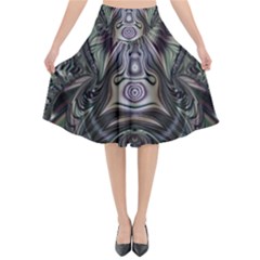 Digital Art Fractal Artwork Flared Midi Skirt by Pakrebo