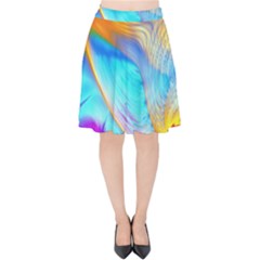 Artwork Digital Art Fractal Colors Velvet High Waist Skirt by Pakrebo