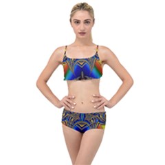 Abstract Art Design Digital Art Image Layered Top Bikini Set by Pakrebo