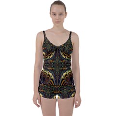 Abstract Art Artwork Fractal Pattern Tie Front Two Piece Tankini by Pakrebo