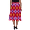 Texture Surface Orange Pink Perfect Length Midi Skirt View2