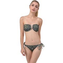 Modern Abstract Camouflage Patttern Twist Bandeau Bikini Set by dflcprintsclothing