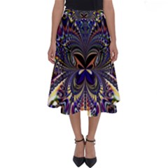 Abstract Art Artwork Fractal Design Art Pattern Perfect Length Midi Skirt by Pakrebo