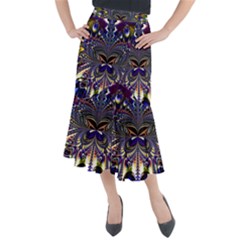 Abstract Art Artwork Fractal Design Art Pattern Midi Mermaid Skirt by Pakrebo