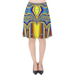 Abstract Art Design Digital Art Velvet High Waist Skirt by Pakrebo