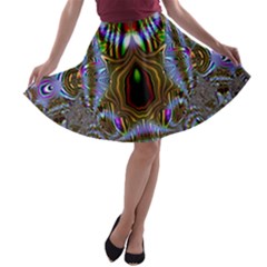 Art Artwork Fractal Digital Art A-line Skater Skirt by Pakrebo