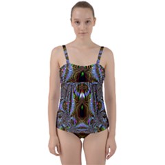 Art Artwork Fractal Digital Art Twist Front Tankini Set by Pakrebo