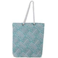 Wood Texture Diagonal Pastel Blue Full Print Rope Handle Tote (large) by Mariart