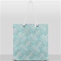 Wood Texture Diagonal Pastel Blue Full Print Rope Handle Tote (Large) View2