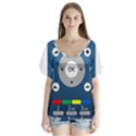 Remote Control Receiver Vcr Control V-Neck Flutter Sleeve Top View1