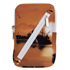 Digital Art Artwork Ship Boats Sea Belt Pouch Bag (large) by Wegoenart