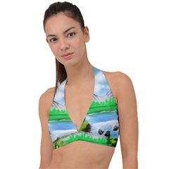 Digital Art Artwork Drawing Halter Plunge Bikini Top by Wegoenart