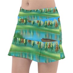 Digital Art Artwork Landscape Boat Tennis Skirt by Wegoenart