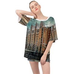 Architecture City Building Travel Oversized Chiffon Top by Wegoenart