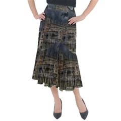 Castle Mansion Architecture House Midi Mermaid Skirt by Wegoenart