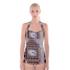 Big Ben London Wes Ben Big Boyleg Halter Swimsuit  by Wegoenart