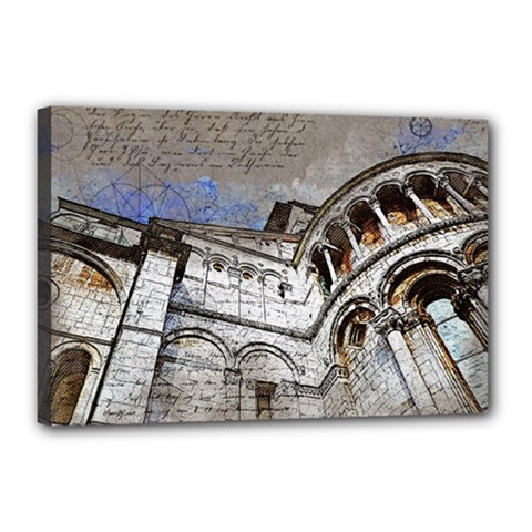 Building Architecture Columns Canvas 18  X 12  (stretched) by Wegoenart