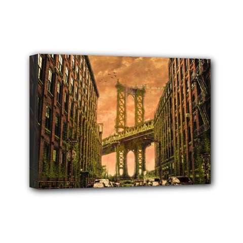 Architecture Buildings City Bridge Mini Canvas 7  X 5  (stretched) by Wegoenart