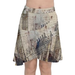 London Westminster Bridge Building Chiffon Wrap Front Skirt by Wegoenart