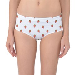 Cartoon Style Strawberry Pattern Mid-waist Bikini Bottoms by dflcprintsclothing