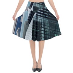 Architecture Frankfurt Reflection Flared Midi Skirt by Wegoenart