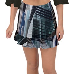 Architecture Frankfurt Reflection Fishtail Mini Chiffon Skirt by Wegoenart