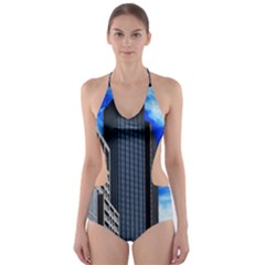 Architecture Frankfurt Houses Cut-out One Piece Swimsuit by Wegoenart