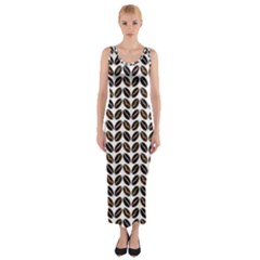 Coffee Beans Pattern Illustrator Fitted Maxi Dress by Wegoenart