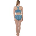 Lines Blue Repeating Textile Racer Back Bikini Set View2