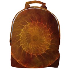 Orange Warm Hues Fractal Chaos Mini Full Print Backpack by Wegoenart