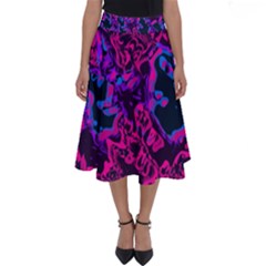 Pink Blue Abstract Texture                        Perfect Length Midi Skirt by LalyLauraFLM