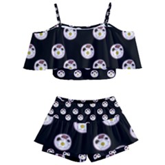 English Breakfast Black Kids  Off Shoulder Skirt Bikini by snowwhitegirl