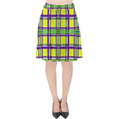 Plaid 3 Velvet High Waist Skirt by ArtworkByPatrick