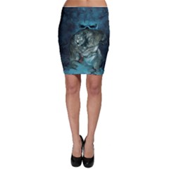 Aweome Troll With Skulls In The Night Bodycon Skirt by FantasyWorld7