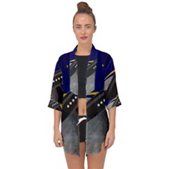 Science Fiction Sci Fi Sci Fi Logo Open Front Chiffon Kimono by Pakrebo