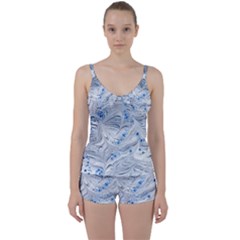 Marbled Paper Mottle Color Movement Tie Front Two Piece Tankini by Pakrebo