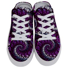 Fractal Background Swirl Art Skull Half Slippers by Pakrebo
