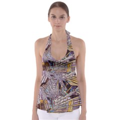 Abstract Drawing Design Modern Babydoll Tankini Top by Pakrebo